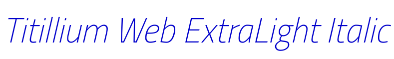 Titillium Web ExtraLight Italic 字体